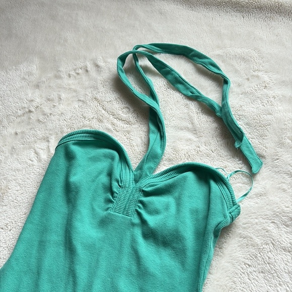 Nine West Teal Halter Maxi Dress |Flowy Summer Vacation & Wedding Guest Look - Picture 5 of 9